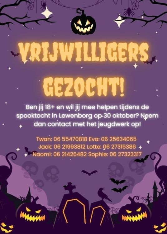 Gezocht: Vrijwilligers voor Spooktocht